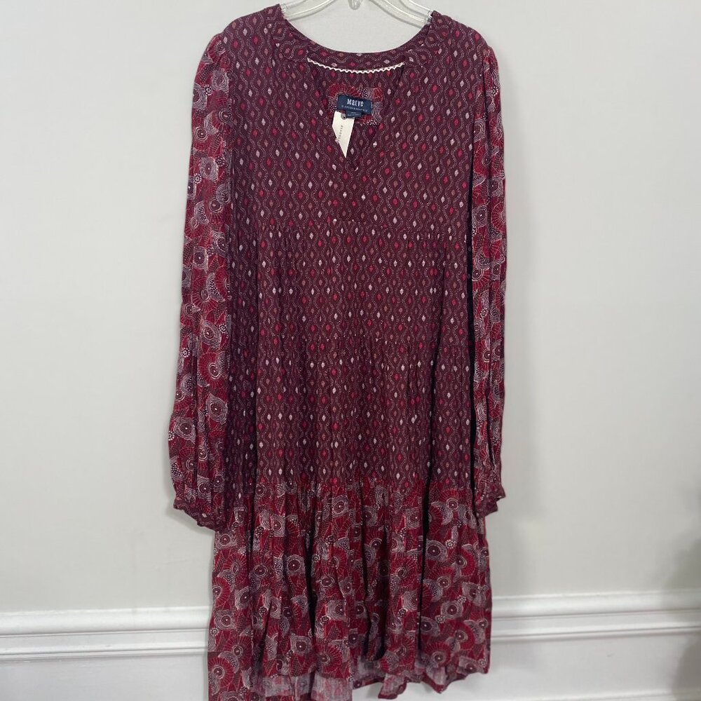 Maeve by Anthropologie Wine Colored Dress Size Small